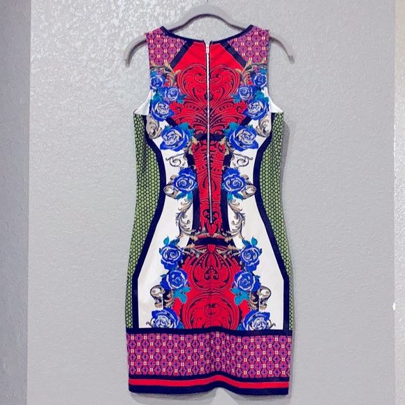 Flying Tomato Mosaic stretch printed dress size L - Picture 2 of 7